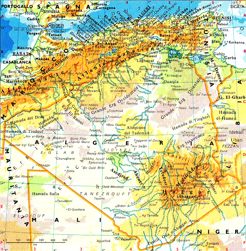 cartina algeria fisica