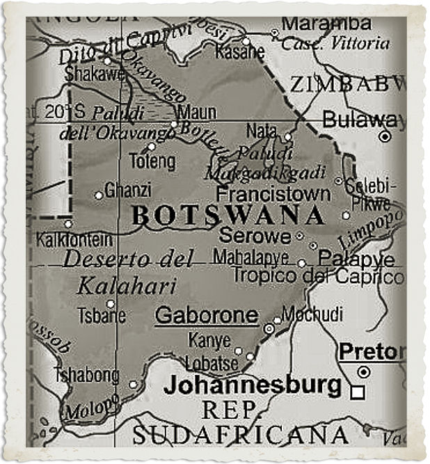 cartina botswana