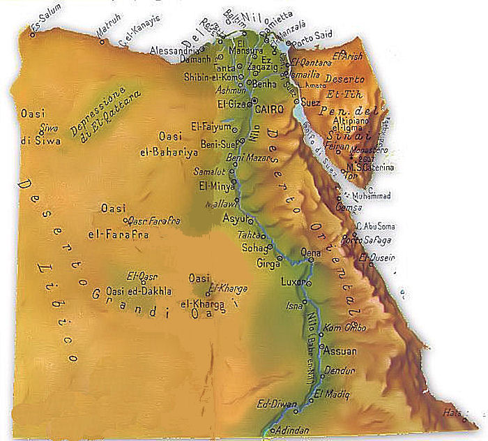 cartina egittofisica