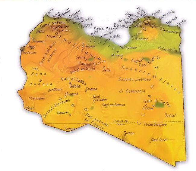 cartina fisica libia