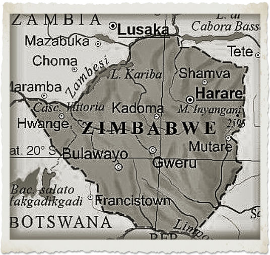 cartina zimbabwe