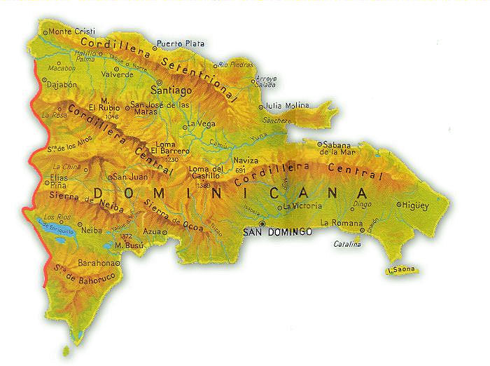 cartina fisica repubblica dominicana