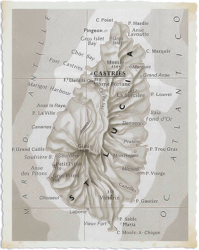 cartina geografica saint lucia