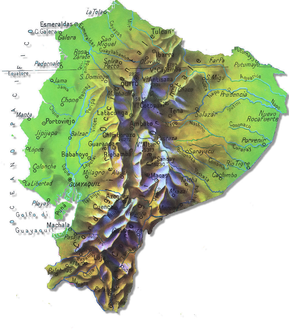 cartina fisica ecuador