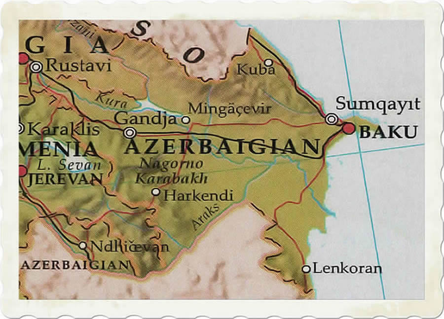 cartina fisica azerbaigian