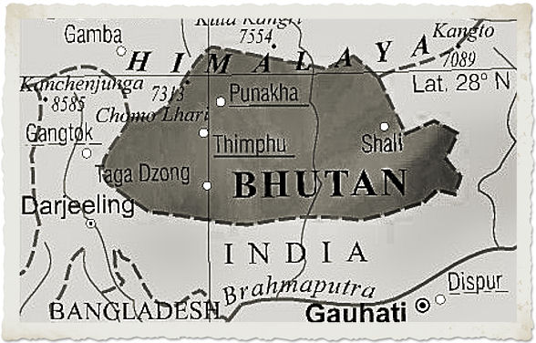 cartina bhutan