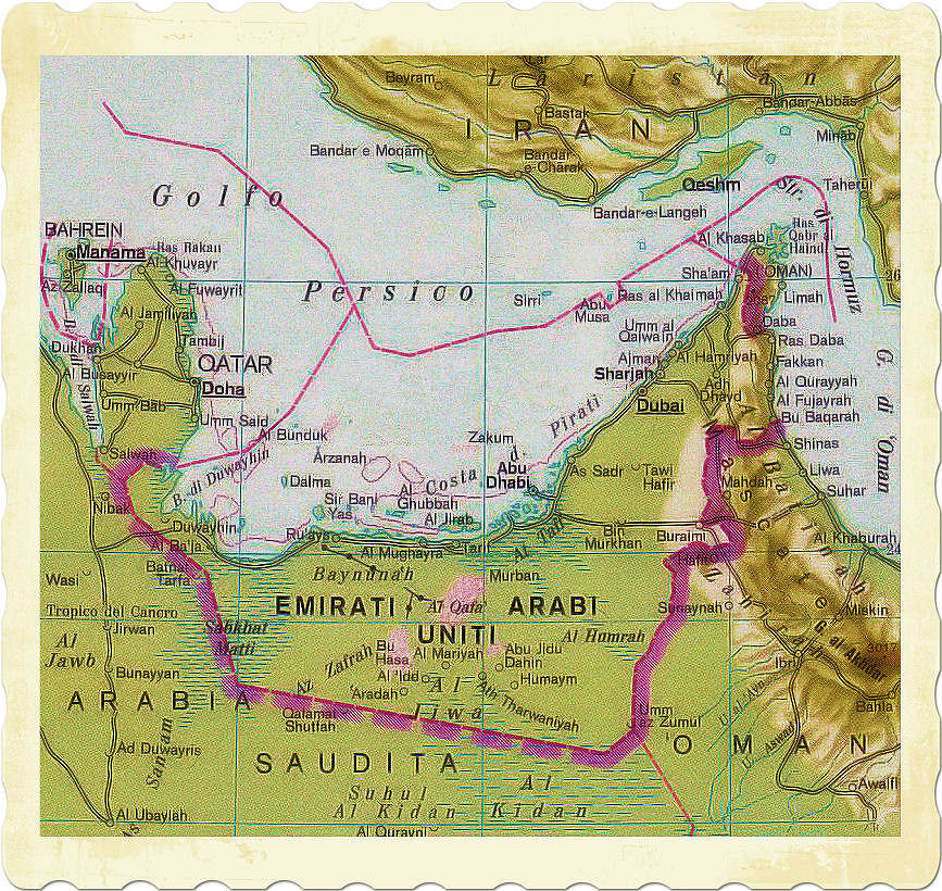 cartina fisica emirati arabi uniti