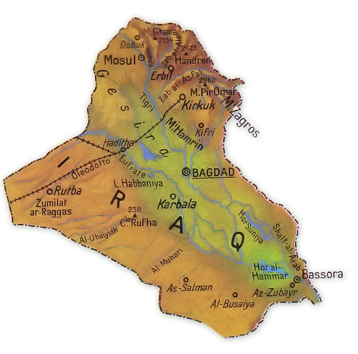 cartina fisica iraq