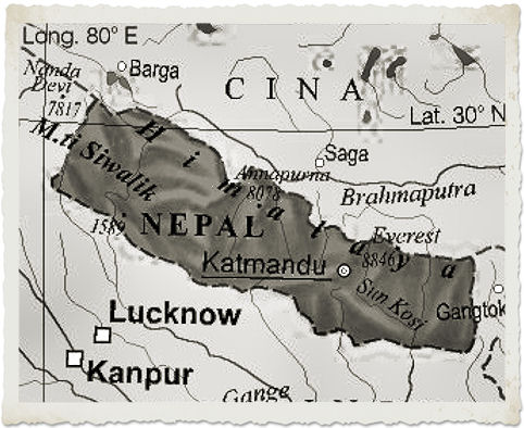 cartina nepal