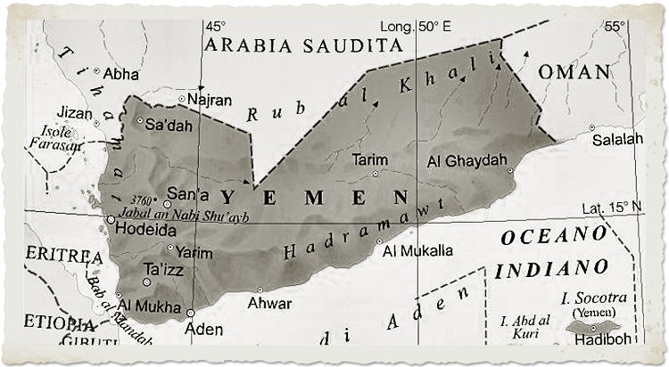 cartina yemen