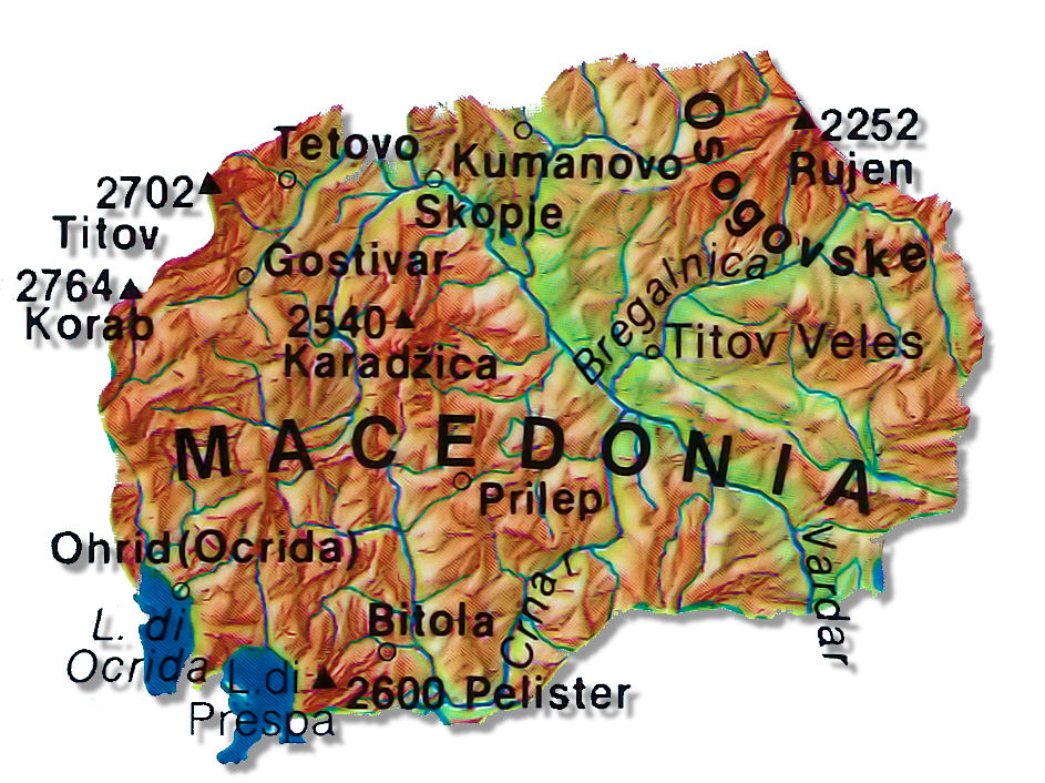 cartina fisica macedonia del nord