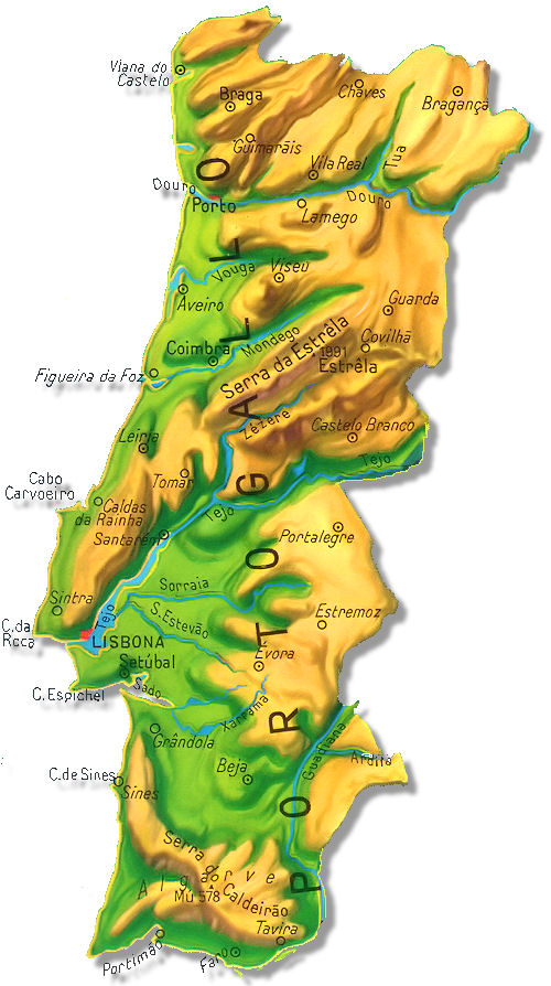 cartina fisica portogallo