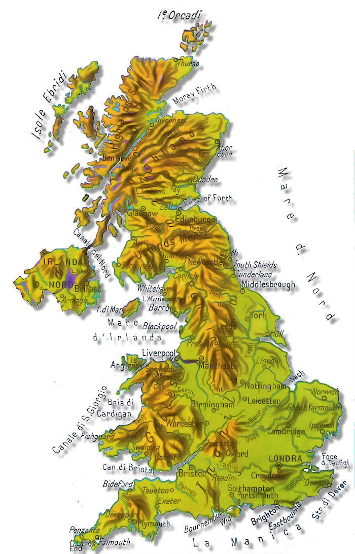 cartina fisica regno unito