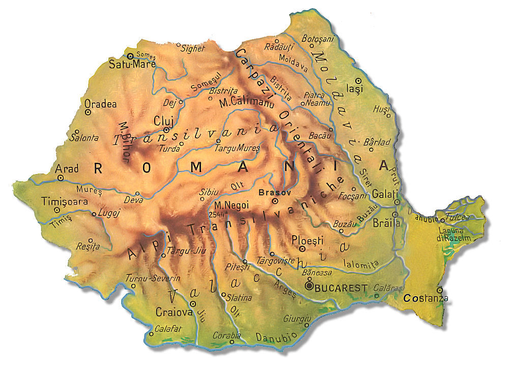 cartina fisica romania