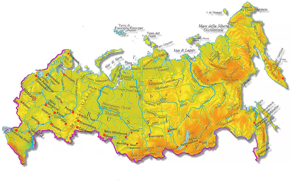 cartina fisica russia