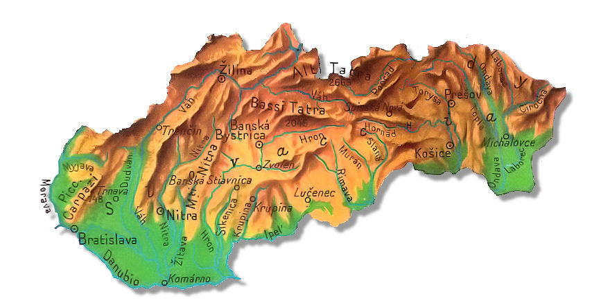 cartina fisica slovacchia