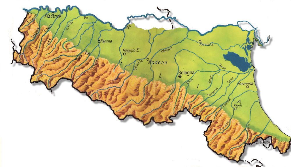 cartina fisica emilia romagna